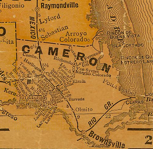 Cameron County TX 1920s map