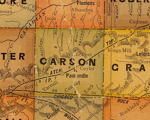 Carson County TX 1920s map