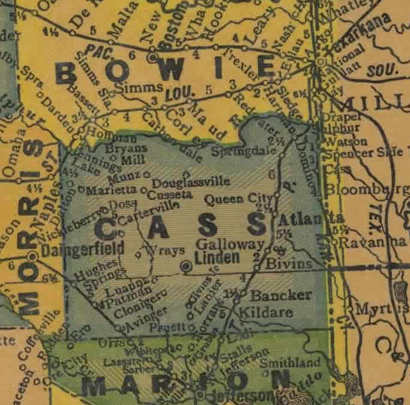 TX Bowie County 1940s Map