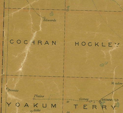 Cochran County TX 1907 postal map