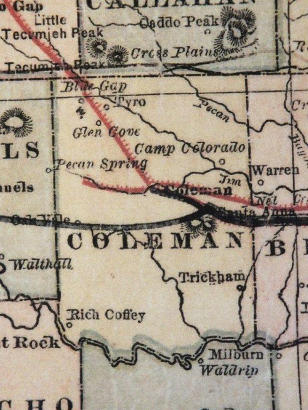 Coleman County TX 1882 Map