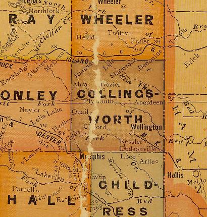 Collingsworth County TX 1920s map