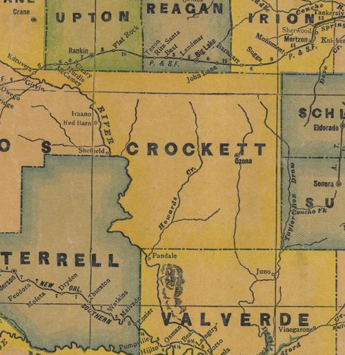 Crockett County TX 1940s map