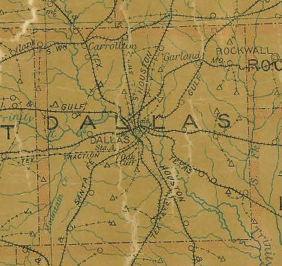 TX Dallas County 1907 Postal Map
