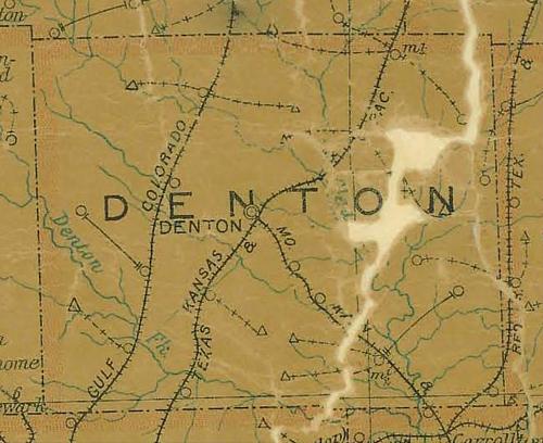 TX Denton County 1907 Postal Map