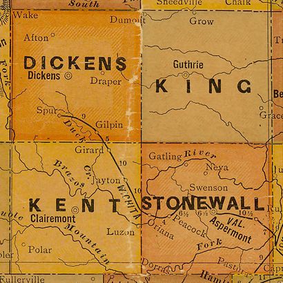 1920s Kent County Texas Map