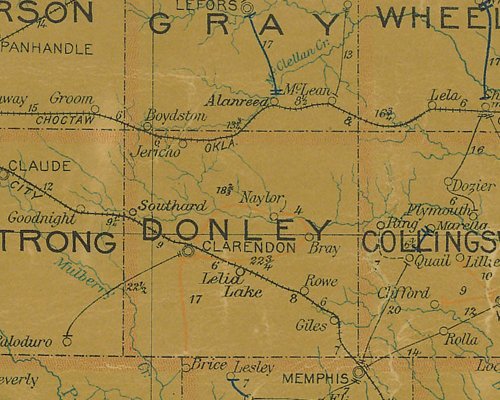 Donley County TX 1907 Postal Map