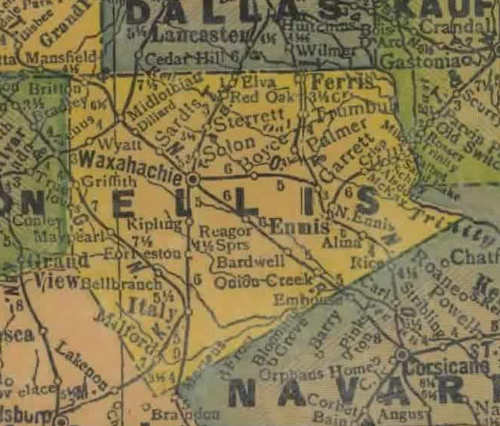 TX Ellis  County 1940s Map