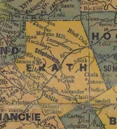 Erath County Texas 1940s map