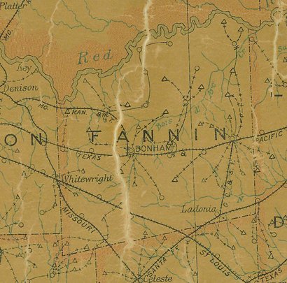 TX Fannin County  1907 Postal Map