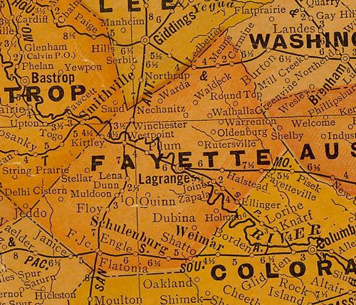 TX - Fayette County 1920s map