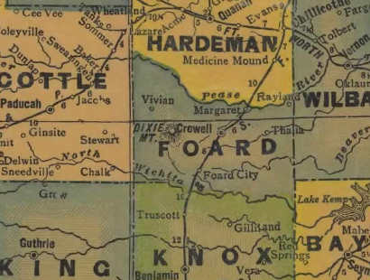 TX Foard County 1940s Map