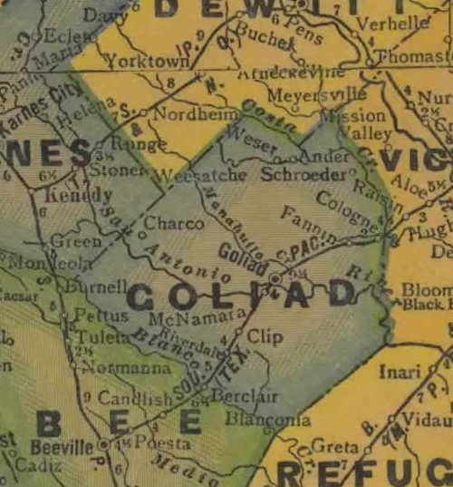 TX Goliad County 1940s Map
