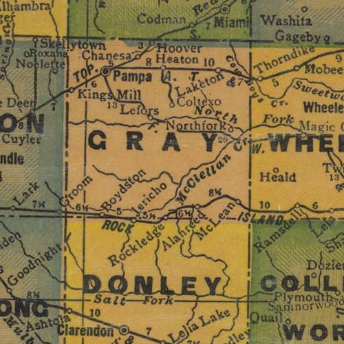 TX Gray  County 1940s Map