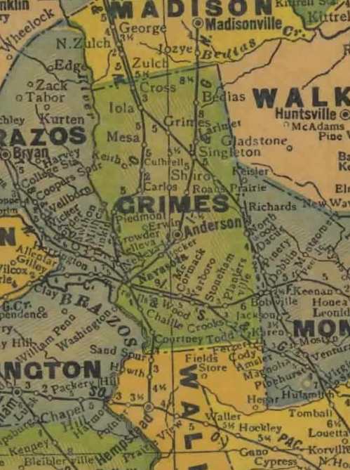 TX Grimes County 1940s Map