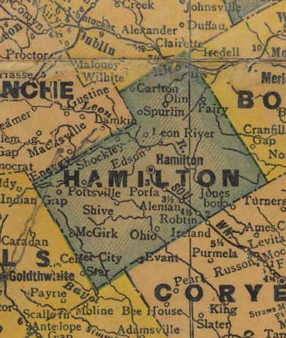 TX Hamilton County 1940s Map