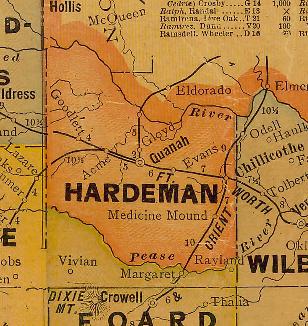 TX Hardeman County 1920s Map