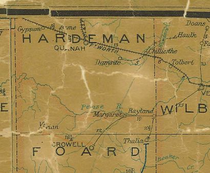 TX Hardeman County 1907 Postal Map