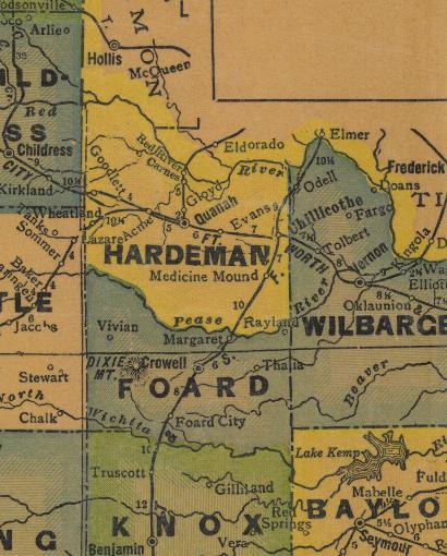 TX Hardeman County 1940s Map