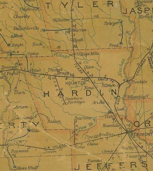  Hardin County TX 1907 Postal Map