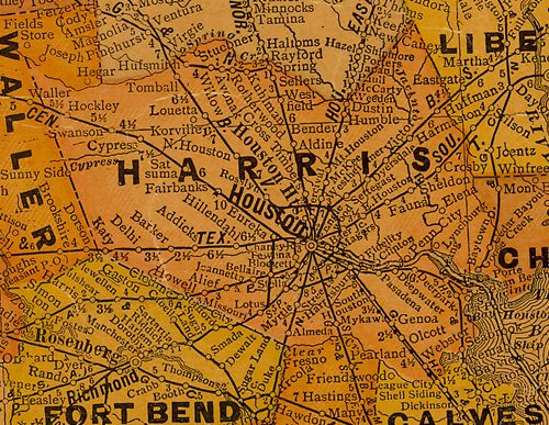 Harris County Texas 1920s map