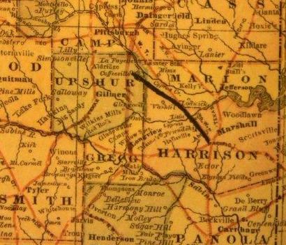 Harrison  county TX 1882 map