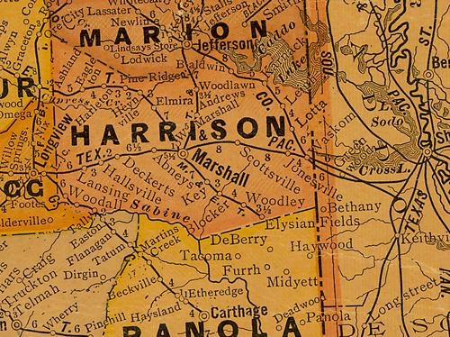 Harrison  county TX 1920s map