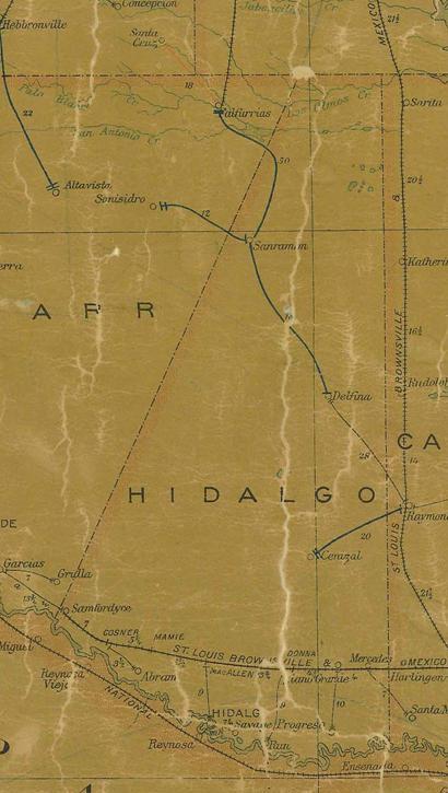 Hidalgo County TX 1907 postal map
