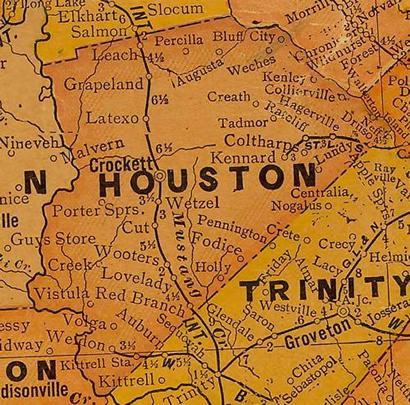 Houston County Texas 1920s map