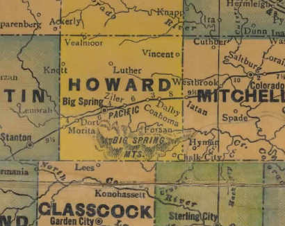 Howard County Texas 1940s Map