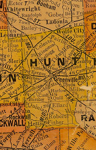 TX Hunt County 1920s Map