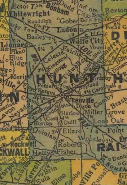 TX  Hunt County 1940s Map
