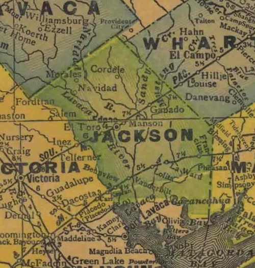 Jackson County TX 1940 Map