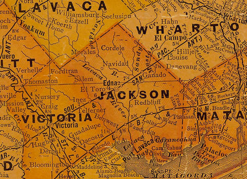 Jackson County Texas 1920s Map