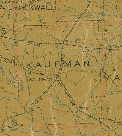 TX  Kaufman County 1907 postal 