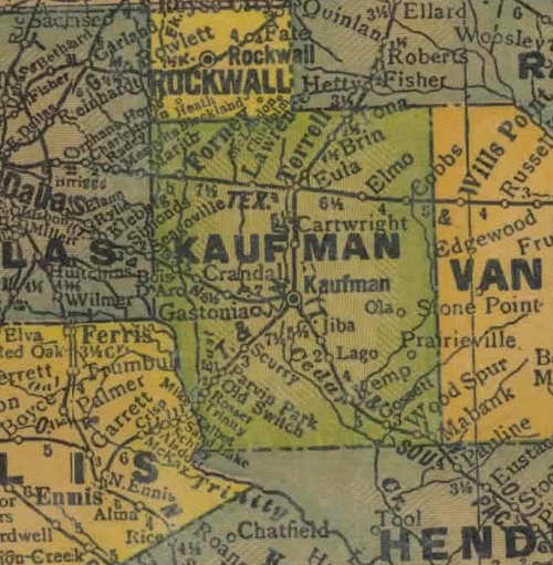 Kaufman County 1940s map