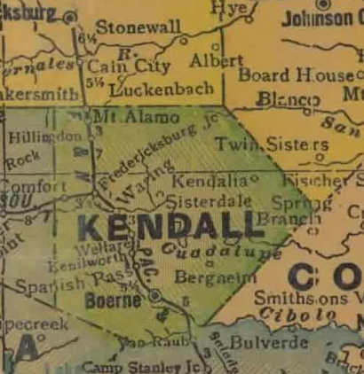 TX Kendall County 1940s Map