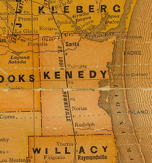 TX Kenedy County 1920s Map