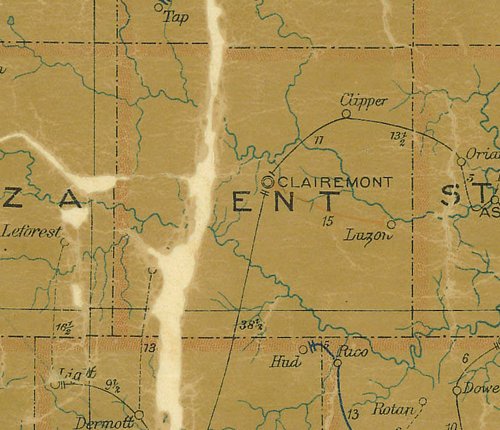 TX Kent  County 1907 postal map