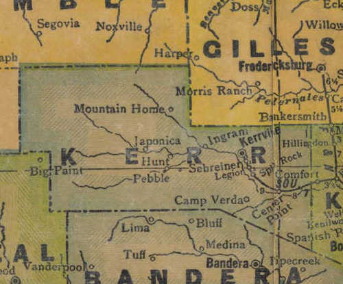 TX Kerr County 1940s Map