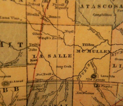 La Salle County TX 1882 Map