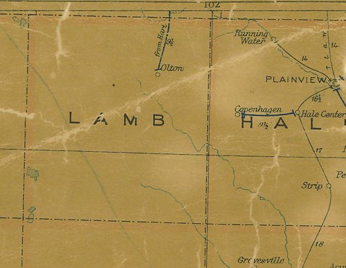 Lamb County TX 1907 postal map