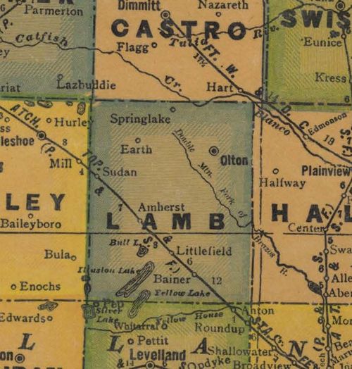TX Lamb County 1940s Map