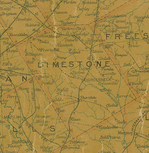 TX Limestone County 1907 map
