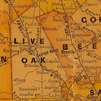 Live Oak County TX 1920s Map