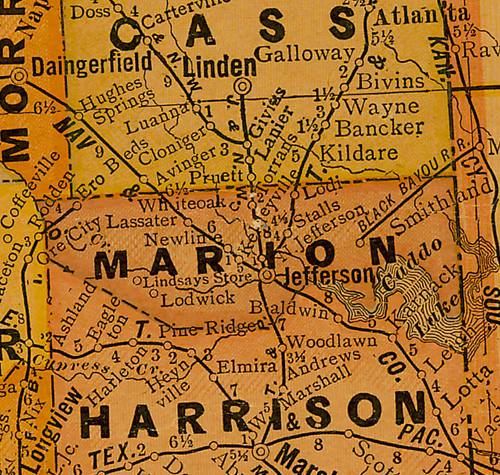 Marion County TX 1920s Map