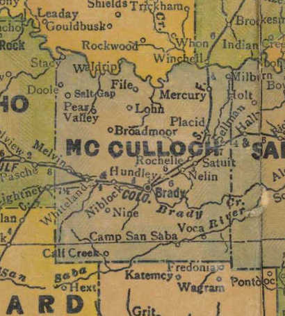TX McCulloch County 1940s Map