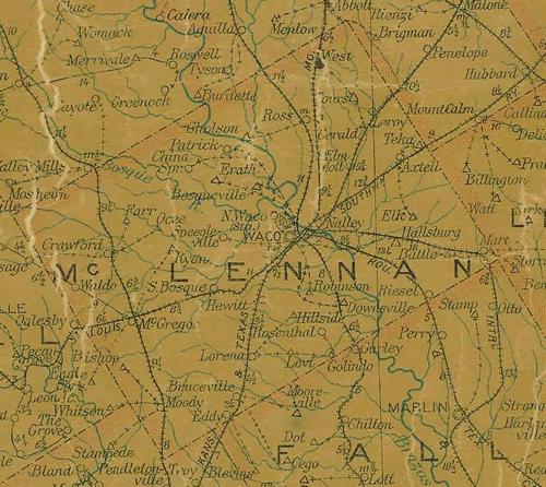 TX McLennan County 1907 Postal Map