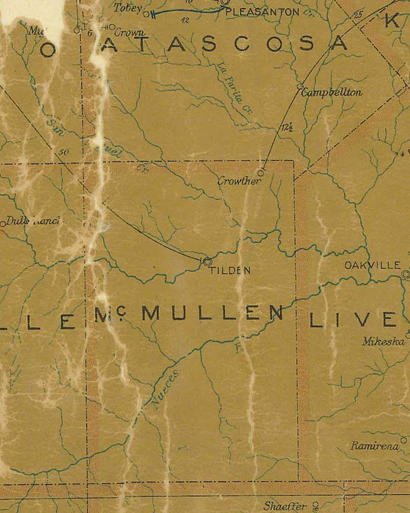 TX McMullen County 1907 Postal Map