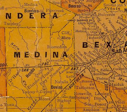 Medina County TX 1920s map